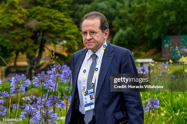 Vitor Constancio, former Vice-President European Central Bank, arrives to participate in the morning discussion session during the last day of the...