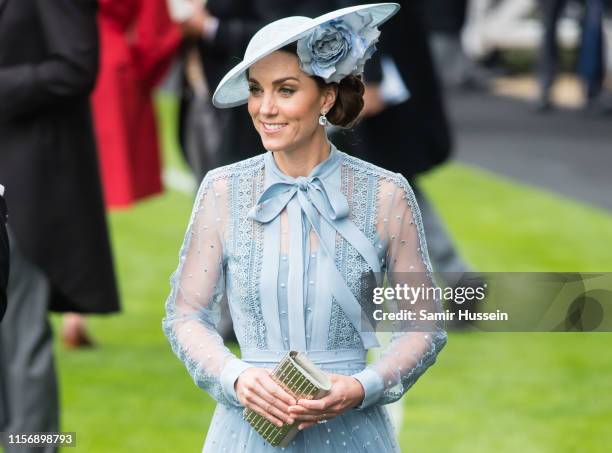 Catherine, Duchess of Cambridge attends day one of Royal Ascot at Ascot Racecourse on June 18, 2019 in Ascot, England.