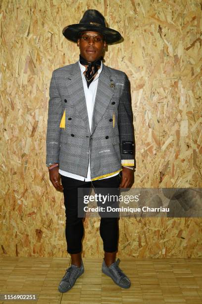 Cam Newton attends the Off-White Menswear Spring Summer 2020 show as part of Paris Fashion Week on June 19, 2019 in Paris, France.
