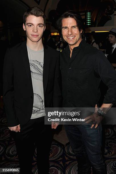 Actors Gabriel Basso and Tom Cruise arrive at the premiere of Paramount Pictures' "Super 8" at Regency Village Theatre on June 8, 2011 in Westwood,...