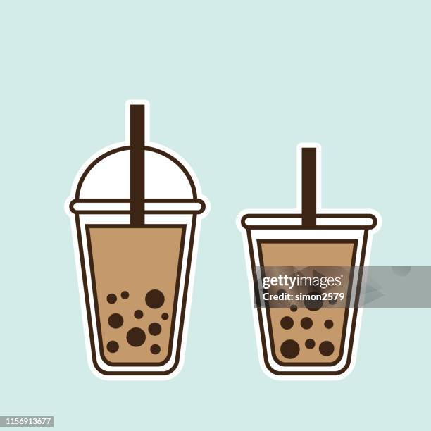 köstlicher boba-tee - frozen drink stock-grafiken, -clipart, -cartoons und -symbole