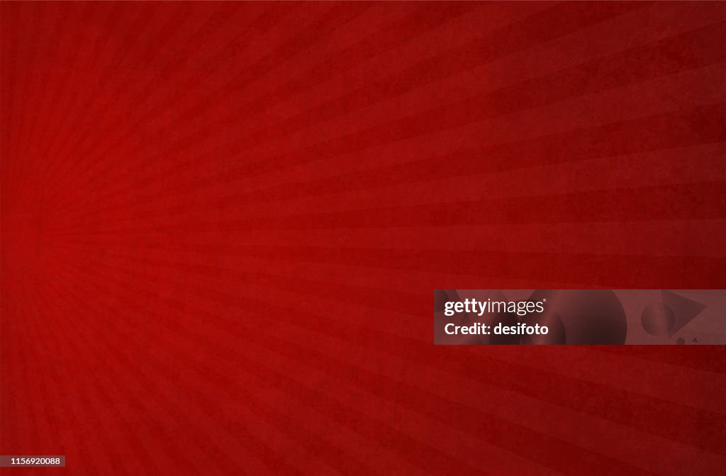 Bright red half sunburst - vector background - Illustration