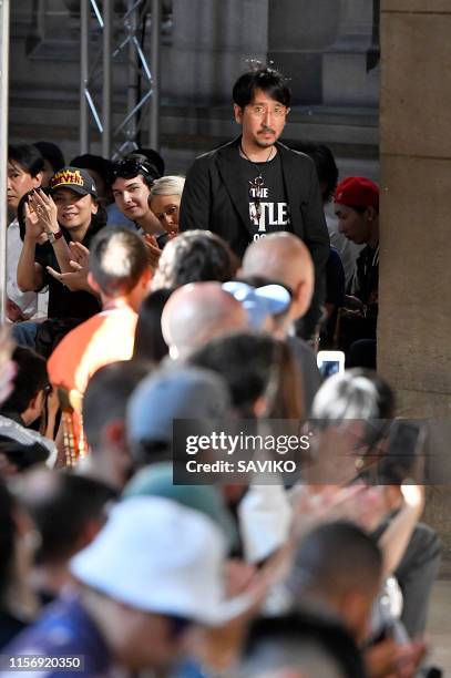 Fashion designer Takahiromiyashita walks the runway at the Takahiromiyashita Thesoloist fashion show during Paris Men's Fashion Week Spring/Summer...