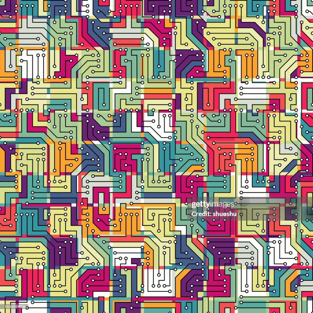 Curcit Pattern Colorful Circuit Pattern Background High-Res Vector Graphic - Getty Images