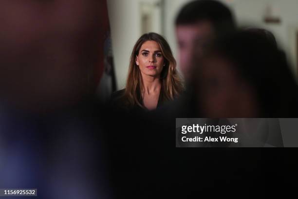 Former White House communications director Hope Hicks arrives at a closed-door interview with the House Judiciary Committee June 19, 2019 on Capitol...