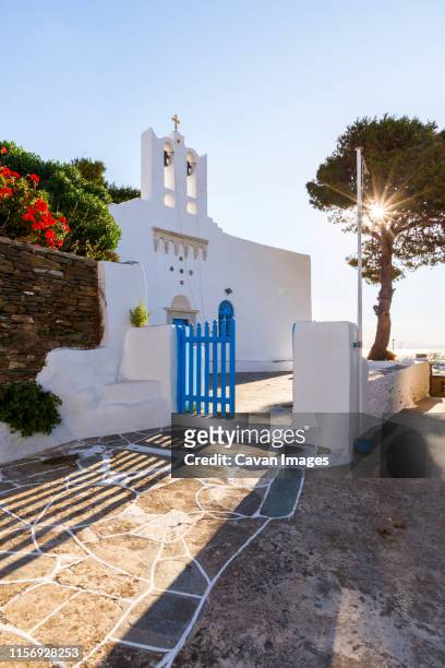 church in apollonia village on sifnos island in greece. - sifnos ストックフォトと画像