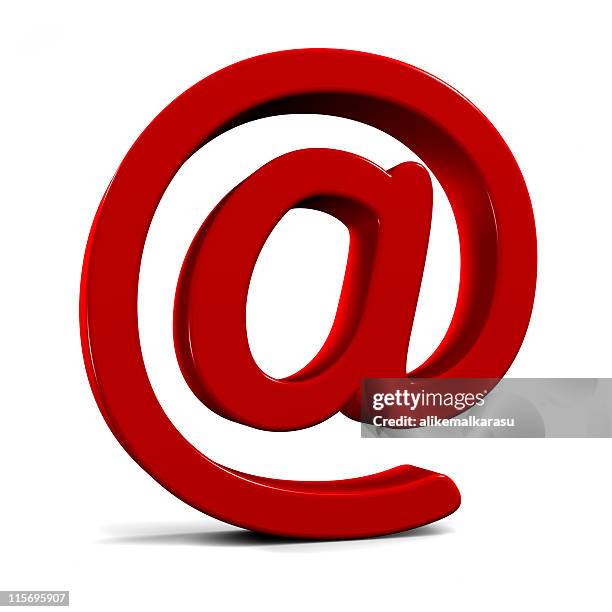 3d render of e-mail @ sign - 'at' symbol stock pictures, royalty-free photos & images