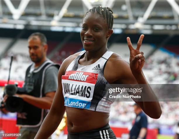 Danielle Williams Winner of the 100m Hurdles Women - Final during Day One of the IAAF Diamond League Muller Anniversary Games at London Stadium on...