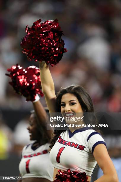 The Houston Texans cheerleaders during the 2019 International Champions Cup match between FC Bayern Munich and Real Madrid at NRG Stadium on July 20,...