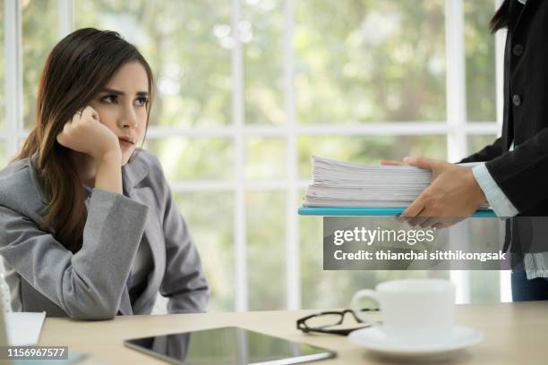 overworked office worker, bureaucracy - eccesso foto e immagini stock