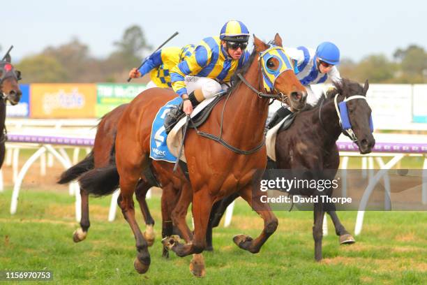 Tyson Returns ridden by Craig Robertson wins the Sam Miranda King Valley 0 - 58 Handicap on July 21, 2019 in Wangaratta, Australia.