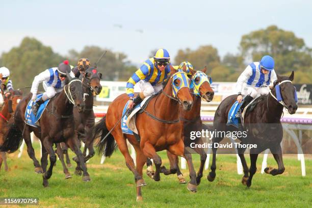 Tyson Returns ridden by Craig Robertson wins the Sam Miranda King Valley 0 - 58 Handicap on July 21, 2019 in Wangaratta, Australia.