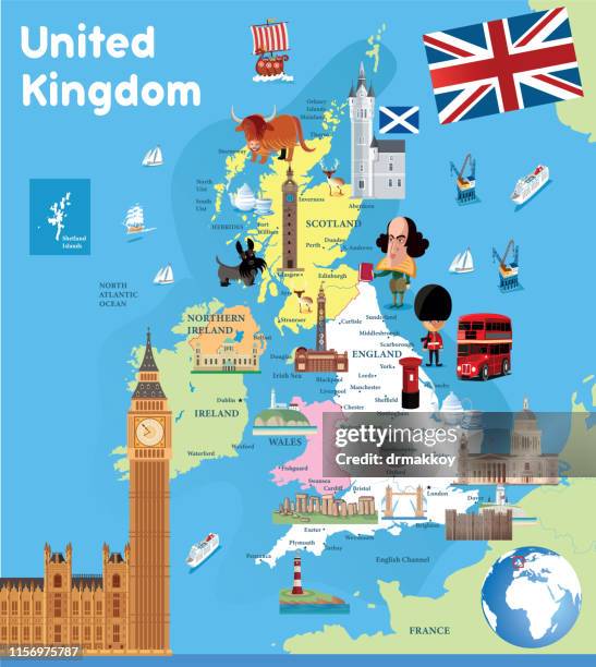 cartoon map united kingdom - county durham stock illustrations