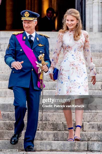 King Philippe of Belgium and Princess Elisabeth of Belgium attends the National Day Of Belgium 2019 on July 21, 2019 in Brussels, Belgium.