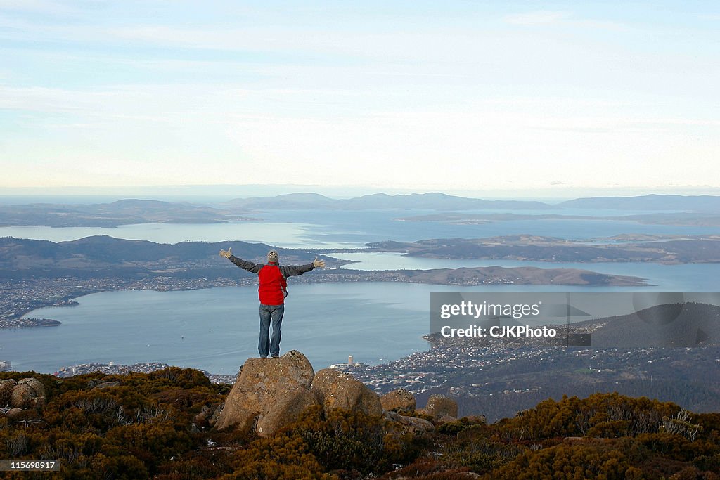 View over Hobart from Mount Wellington