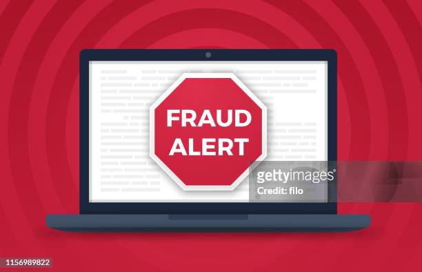fraud alert computer crime - computer virus stock illustrations