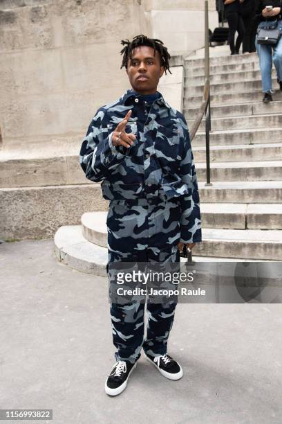 Kailand Morris attends the Valentino Menswear Spring Summer 2020 show as part of Paris Fashion Week on June 19, 2019 in Paris, France.