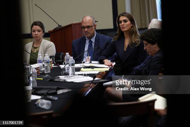 Former White House communications director Hope Hicks testifies during a closed-door interview with the House Judiciary Committee June 19, 2019 on...