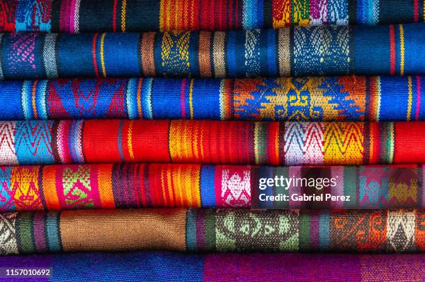 andean textiles from ecuador - tapestry stock pictures, royalty-free photos & images