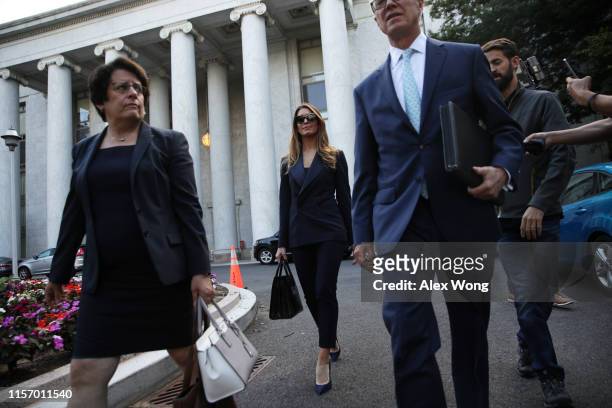 Former White House communications director Hope Hicks leaves after a closed-door interview with the House Judiciary Committee June 19, 2019 on...