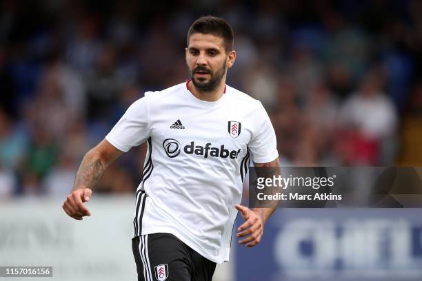 Aleksandar Mitrovic of Fulham during the Pre-Season Friendly match between Brighton and Hove Albion and Fulham at EBB Stadium on July 20, 2019 in...
