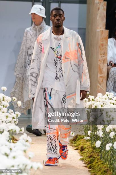 Model walks the runway during the Off-White Menswear Spring Summer 2020 show as part of Paris Fashion Week on June 19, 2019 in Paris, France.