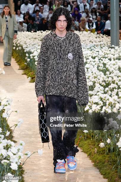 Model walks the runway during the Off-White Menswear Spring Summer 2020 show as part of Paris Fashion Week on June 19, 2019 in Paris, France.