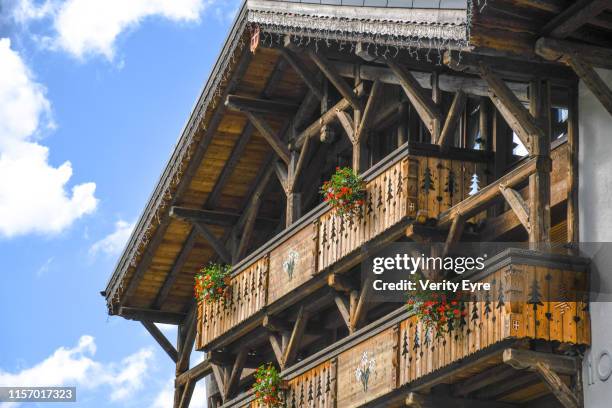 chalet in the french alps - holiday house stock pictures, royalty-free photos & images
