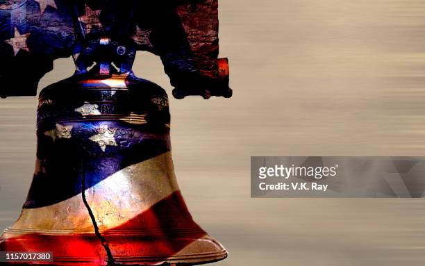 liberty bell stylized with the american flag - 独立記念日 ストックフォトと画像