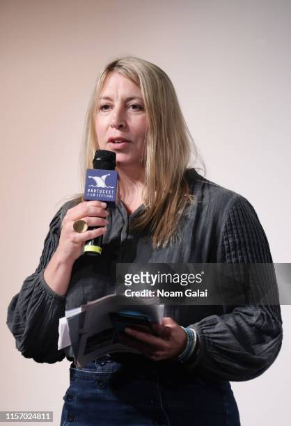 Executive Director Mystelle Brabbee speaks onstage at the 'Yesterday' screening during the 2019 Nantucket Film Festival - Day One on June 19, 2019 in...
