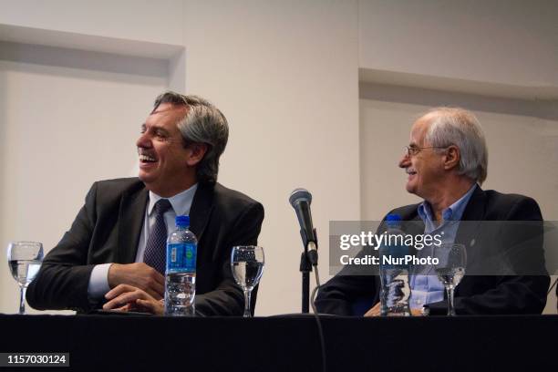 Alberto Fernandez pre-candidate for president of Argentina with Jorge Taiana in the tribute for the death of Nestor Kirchner on October 27, 2016.