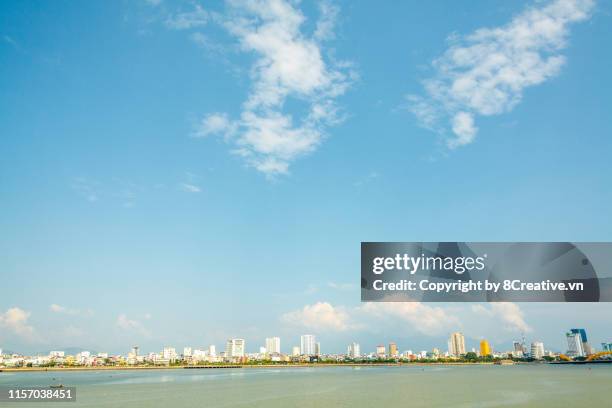 danang cityscape on the han river. da nang, vietnam - hanoi cityscape stock pictures, royalty-free photos & images