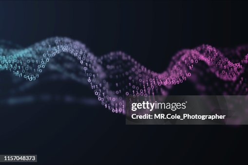 3D illustration Rendering of binary code pattern.Futuristic Particles digital Landscape wave Abstract background for business,Science and technology 3D illustration Rendering of binary code pattern.Futuristic Particles digital Landscape wave Abstract background for business,Science and technology