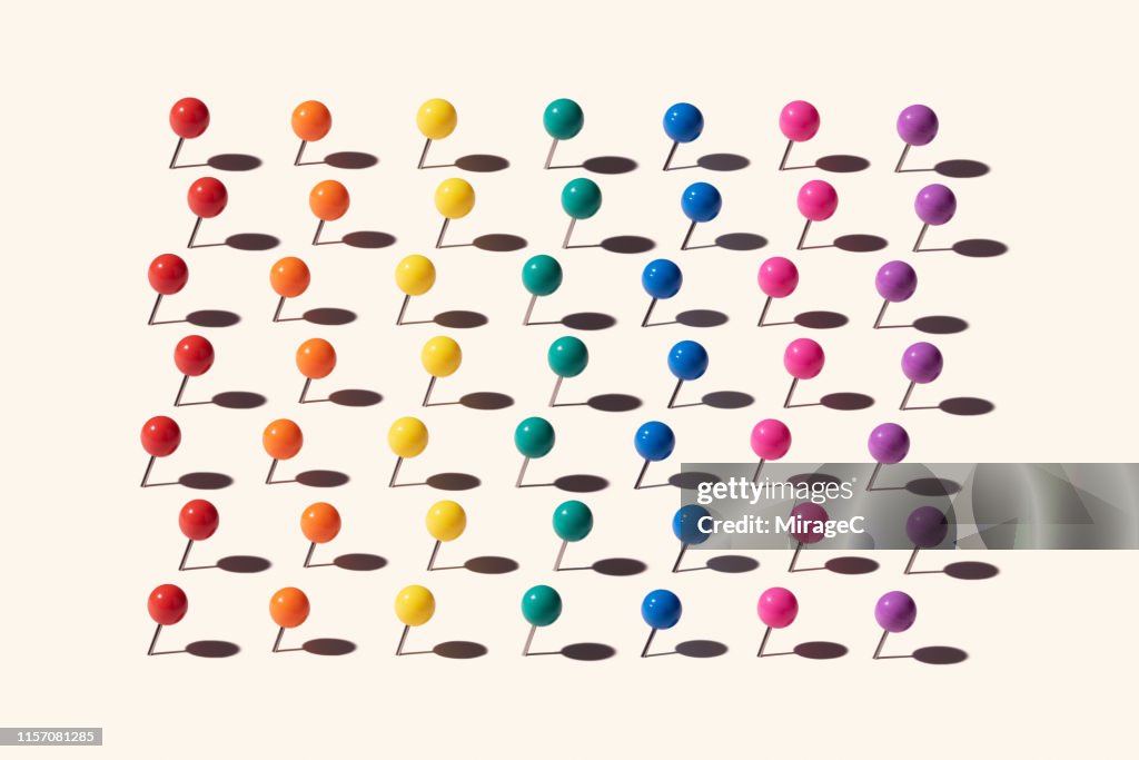 Rainbow Colored Straight Pins Collection Pattern