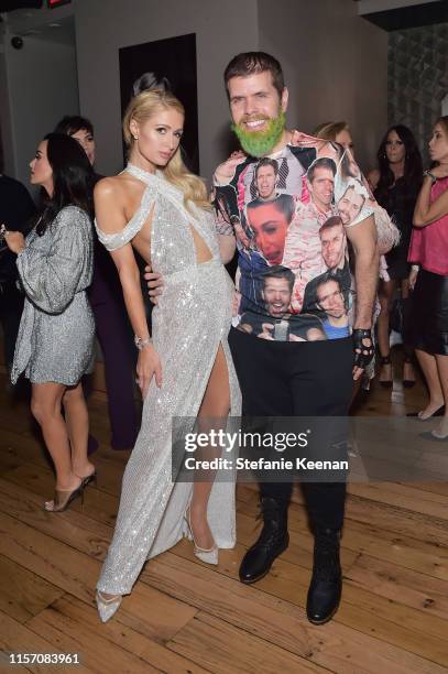 Paris Hilton and Perez Hilton attend Paris Hilton + The Glam App Partnership Event at Cleo on June 19, 2019 in Hollywood, California.