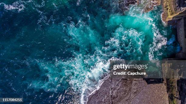 taken above the cliffs on the orkney islands in northeast scotland. yesnaby is an area in sandwick, on the west coast of orkney mainland, scotland, south of skara brae. - orkney islands stock pictures, royalty-free photos & images
