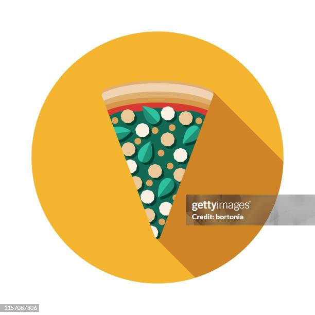 spinach and feta pizza icon - feta cheese stock illustrations