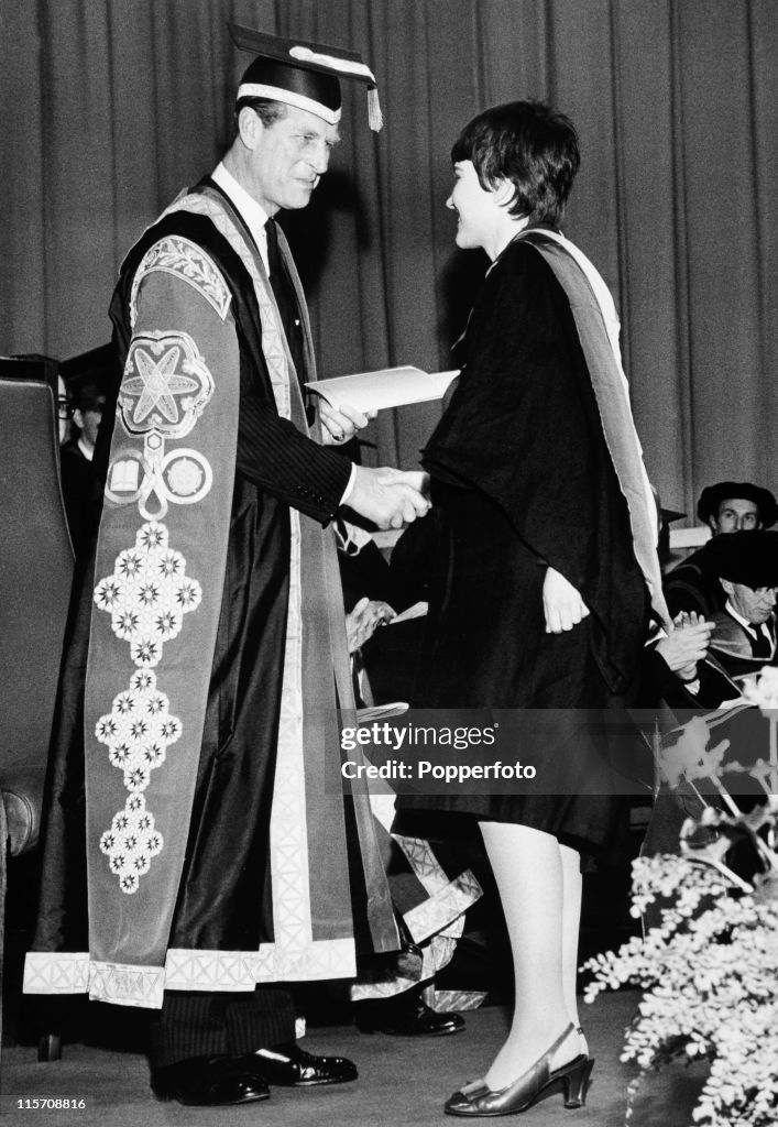 University Chancellor Prince Philip Presents A Degree