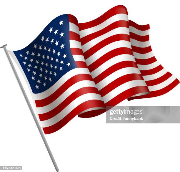 ilustrações de stock, clip art, desenhos animados e ícones de usa flag sign - american flags