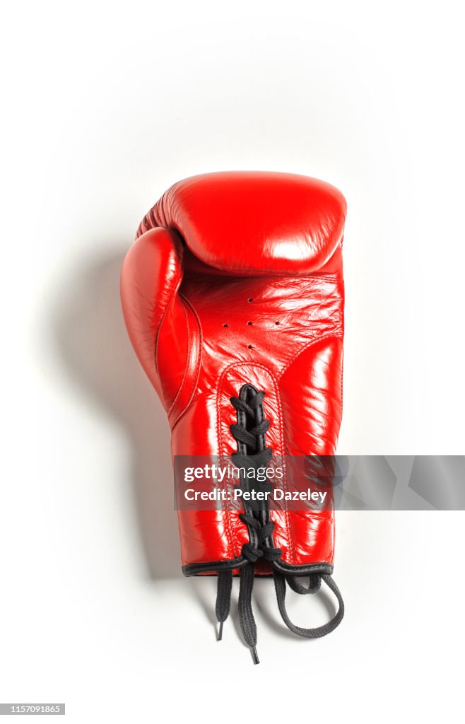 Red Boxing Glove on White background