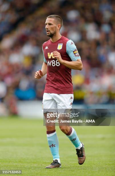 Conor Hourihane of Aston Villa during the Pre-Season Friendly match between Shrewsbury Town and Aston Villa at Montgomery Waters Meadow on July 21,...