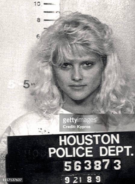 In this handout, American model, actress and television personality Anna Nicole Smith in a mug shot following her arrest for driving under the...