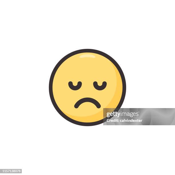 emoticon cute line art and flat color - bored computer stock illustrations