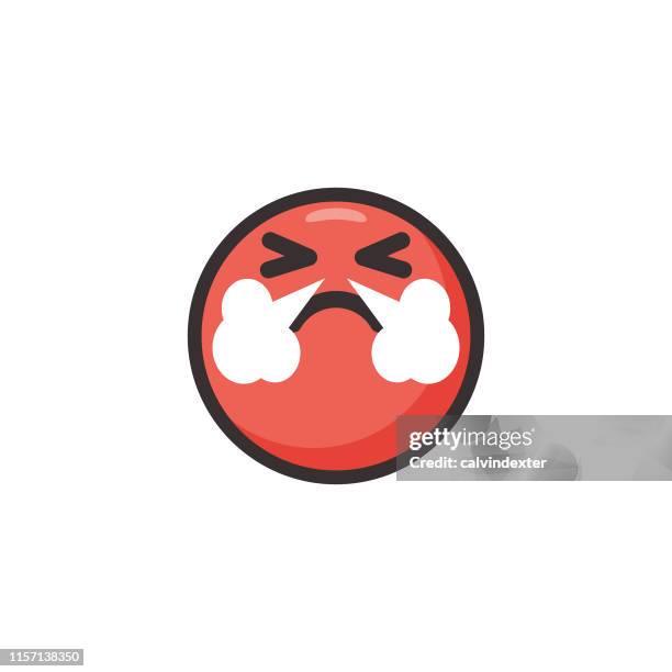 emoticon cute line art and flat color - frustrated phone stock illustrations