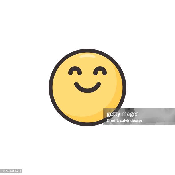 emoticon cute line art and flat color - anthropomorphic smiley face stock illustrations