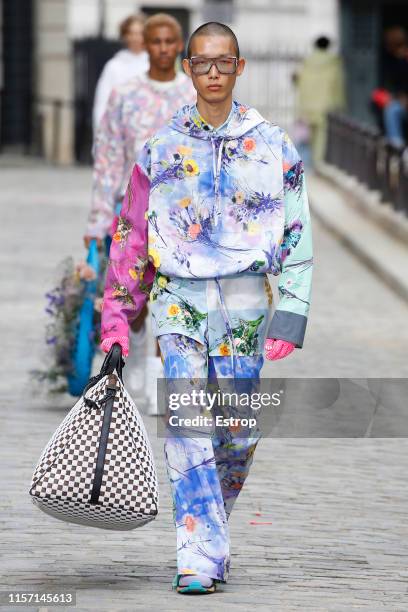 Model walks the runway at the Louis Vuitton show during Paris Men's Fashion Week Spring/Summer 2020 on June 20, 2019 in Paris, France.