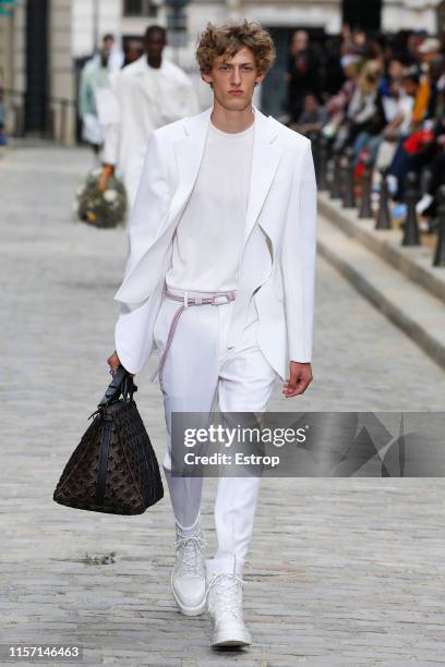 Model walks the runway at the Louis Vuitton show during Paris Men's Fashion Week Spring/Summer 2020 on June 20, 2019 in Paris, France.