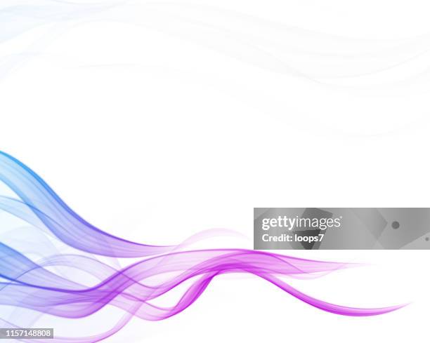 smooth abstract wavy gradient blue purple curves background with copy space - smoking activity stock illustrations