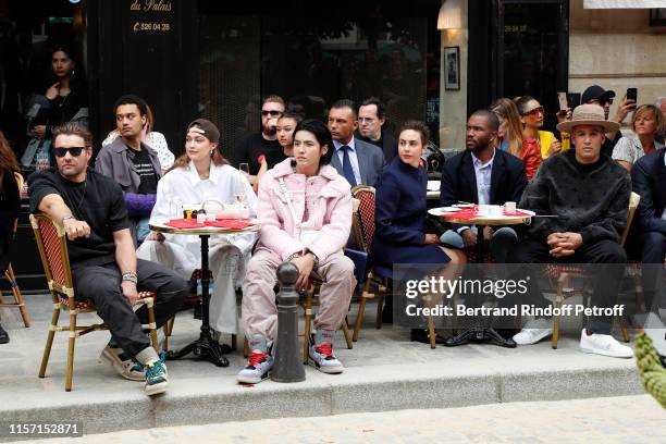 Joel Edgerton, Gigi Hadid, Kris Wu, Jaclyn Matfus, Franck Ocean and Ben Harper attend the Louis Vuitton Menswear Spring Summer 2020 show as part of...