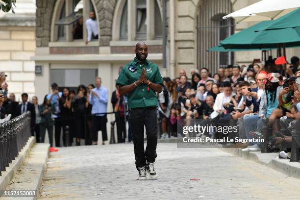 Virgil Abloh walks the runway during the Louis Vuitton Menswear Spring Summer 2020 show as part of Paris Fashion Week on June 20, 2019 in Paris,...